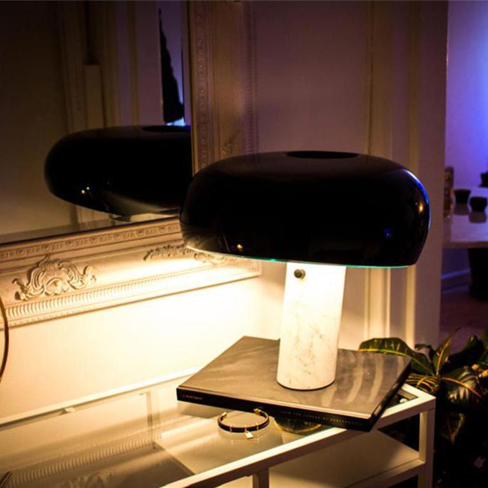 Marble Table Lamp with Warm LED Glow