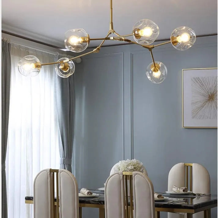 Sputnik Pendant Lamp with Glass Bubble Accents