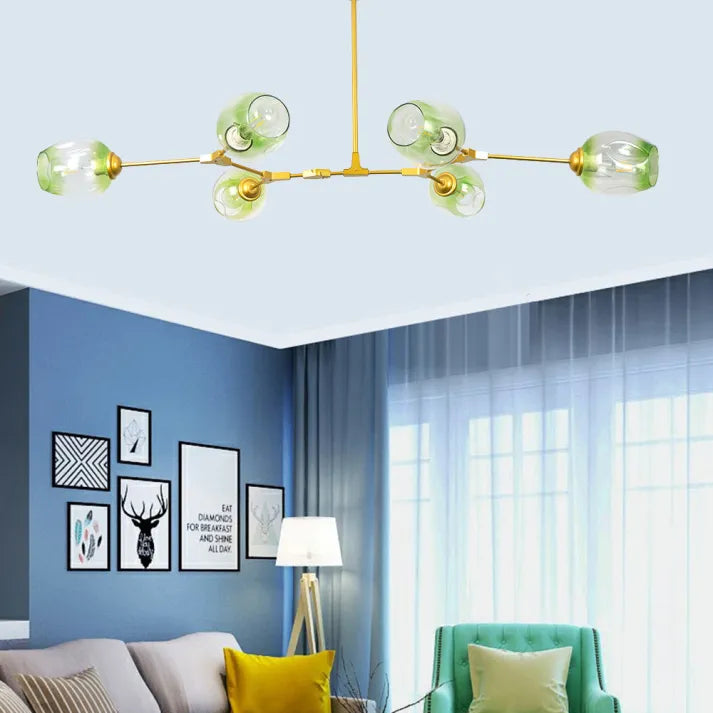 Sputnik Pendant Lamp with Glass Bubble Accents
