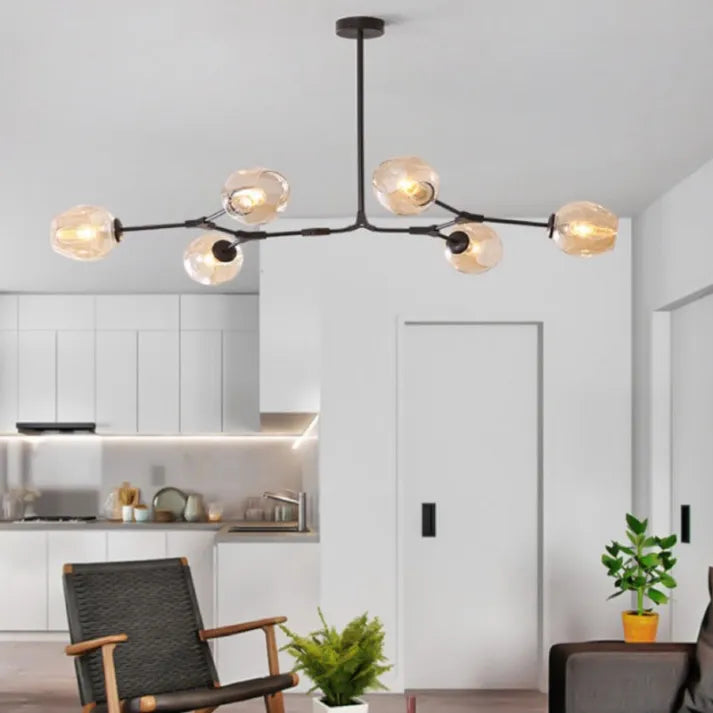 Sputnik Pendant Lamp with Glass Bubble Accents