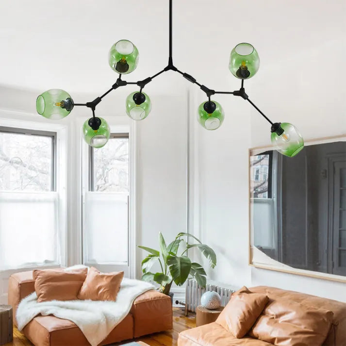 Sputnik Pendant Lamp with Glass Bubble Accents
