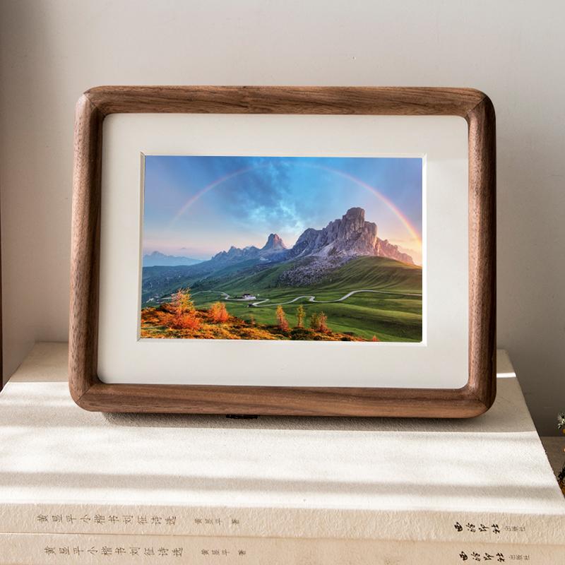 10x15 cm Wooden Picture Frame - Nut Brown Finish
