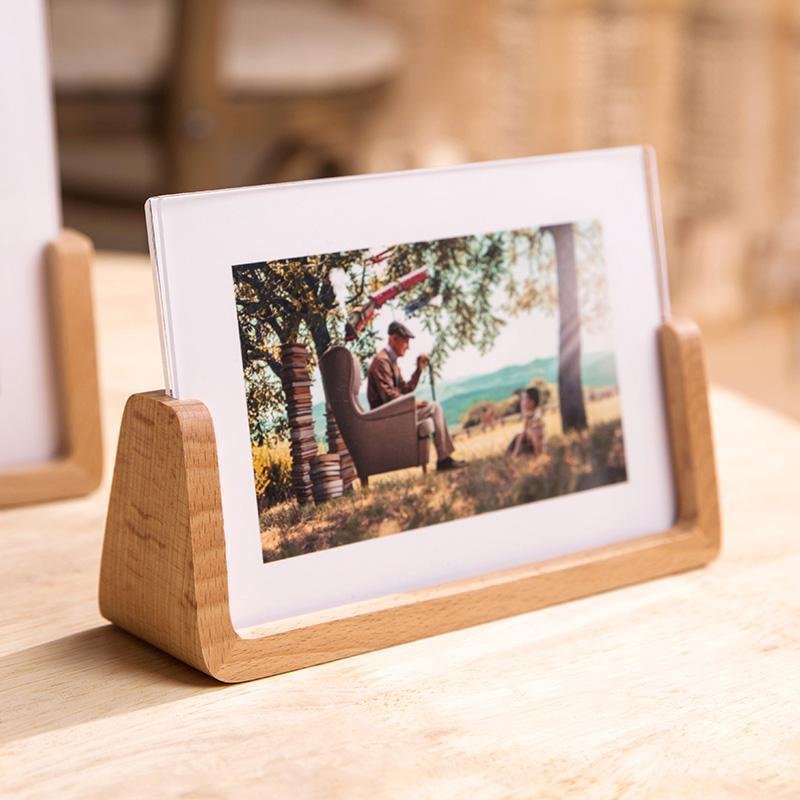 10x15 cm Wooden Picture Frame with Base Stand
