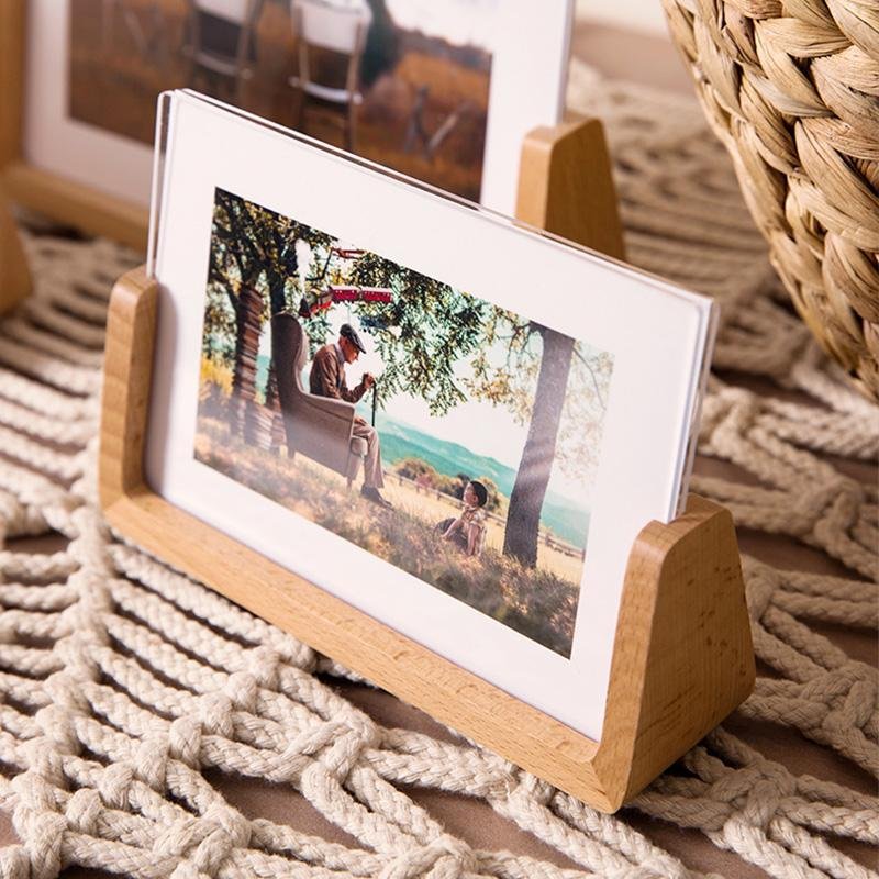 10x15 cm Wooden Picture Frame with Base Stand