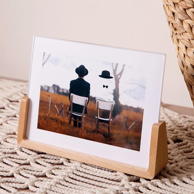 10x15 cm Wooden Picture Frame with Base Stand