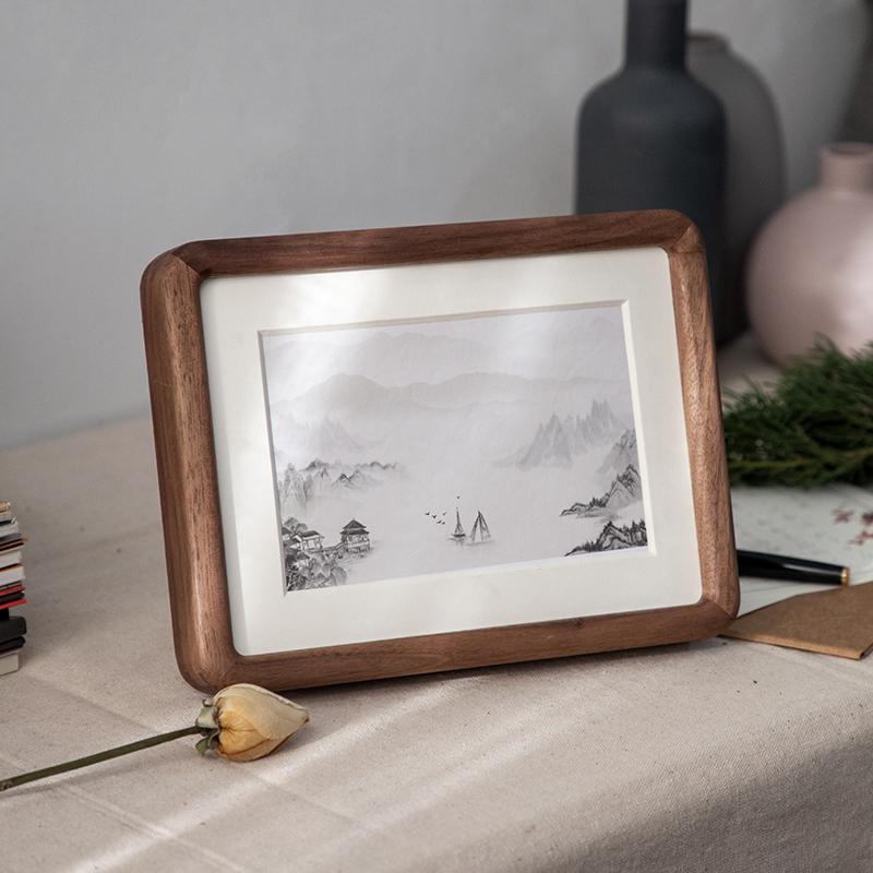 10x15 cm Wooden Picture Frame - Nut Brown Finish