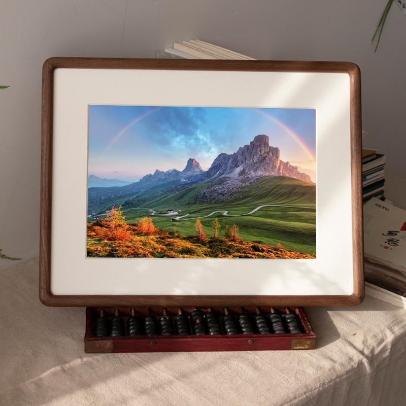 10x15 cm Wooden Picture Frame - Nut Brown Finish