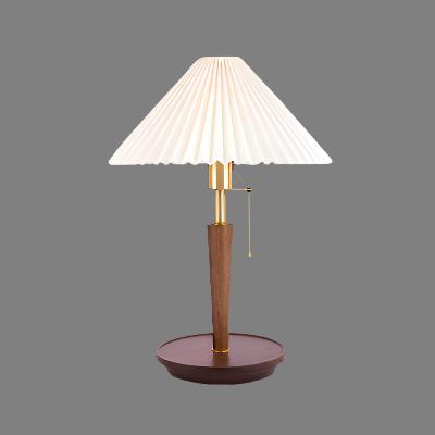 Pleated Wooden Table Lamp for Warm Interiors