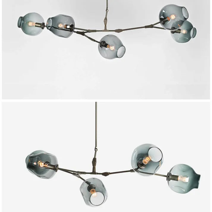 Sputnik Pendant Lamp with Glass Bubble Accents