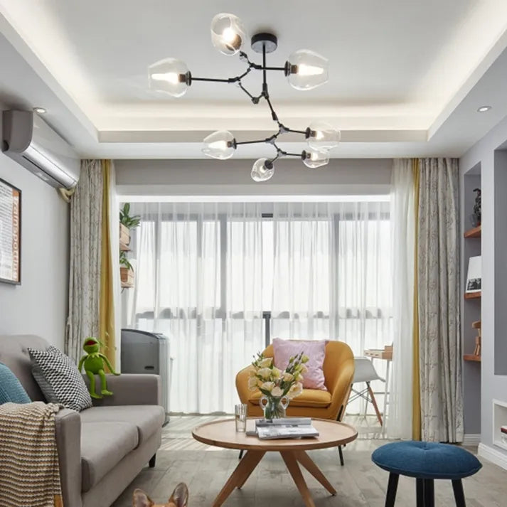 Sputnik Pendant Lamp with Glass Bubble Accents