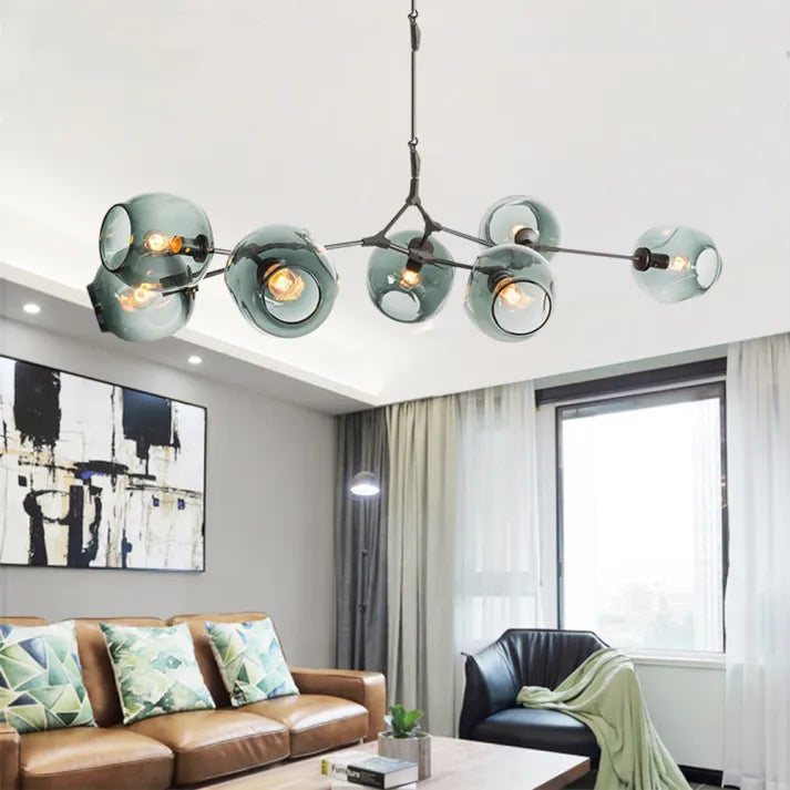 Sputnik Pendant Lamp with Glass Bubble Accents