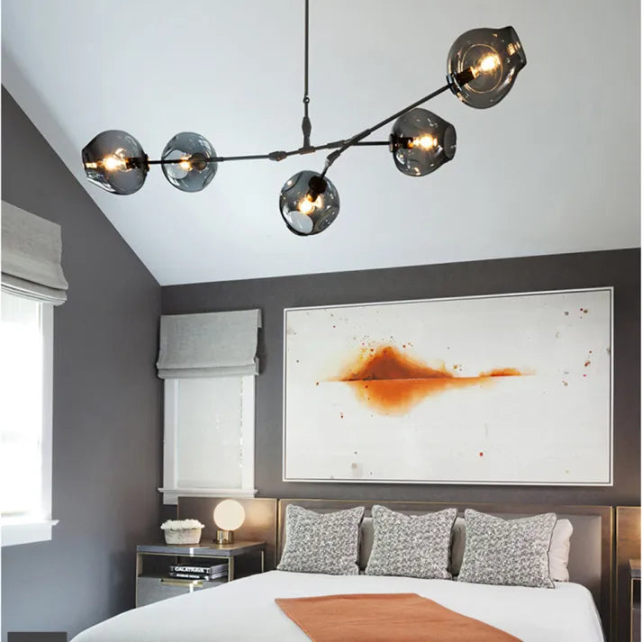 Sputnik Pendant Lamp with Glass Bubble Accents