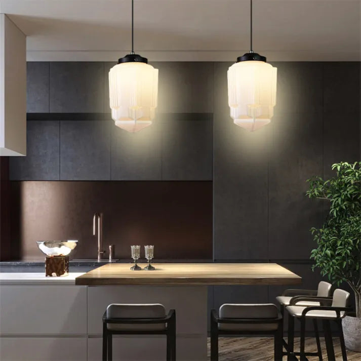 Geometric Pendant Lamp in Matte Glass Finish