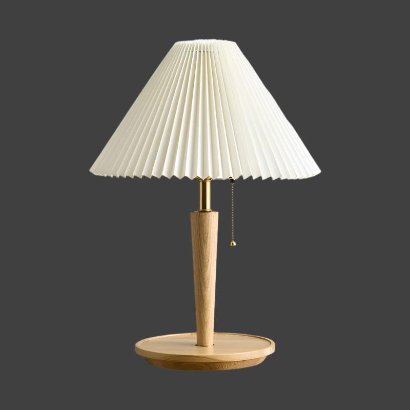 Pleated Wooden Table Lamp for Warm Interiors
