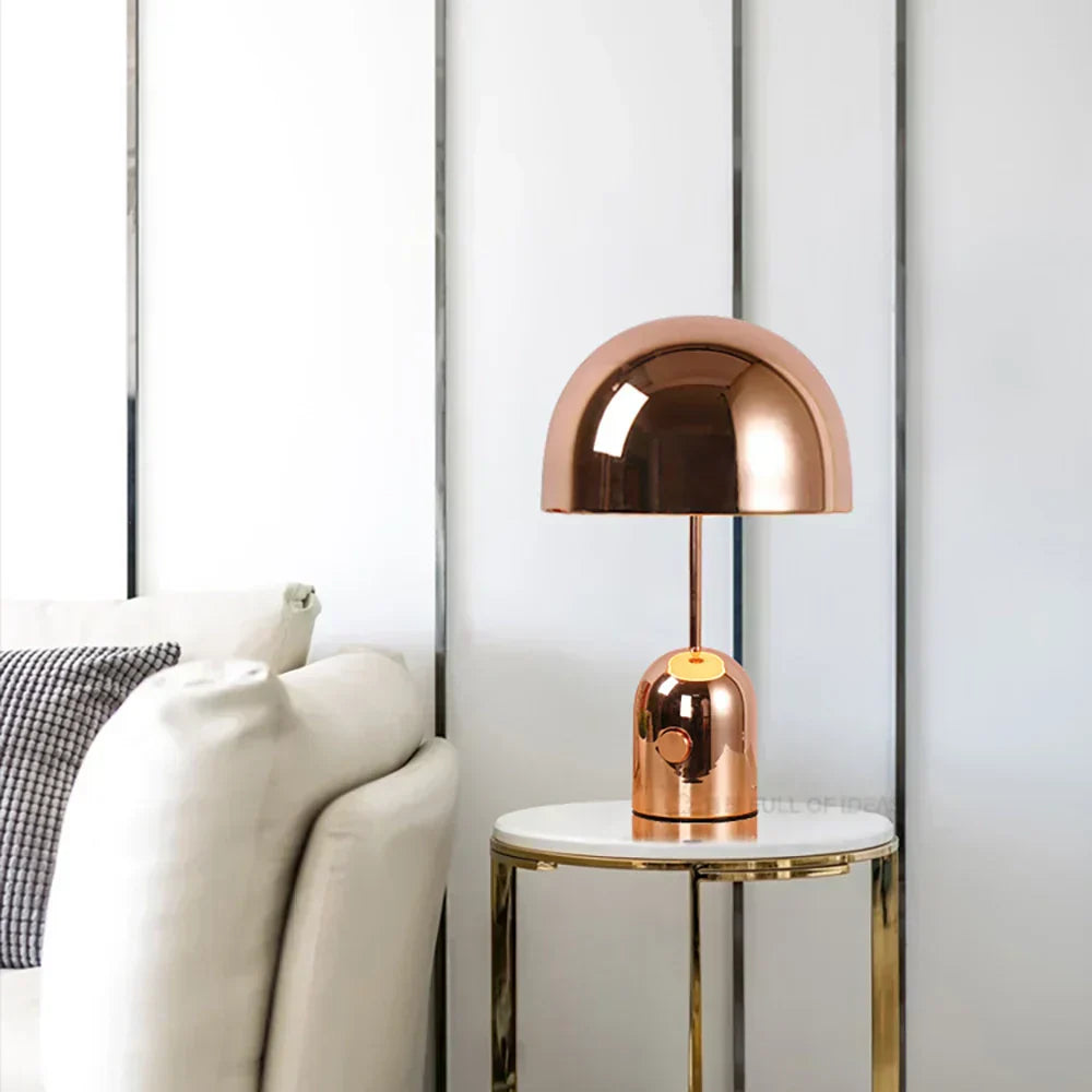 Copper-Finish Table Lamp for a Warm Ambience