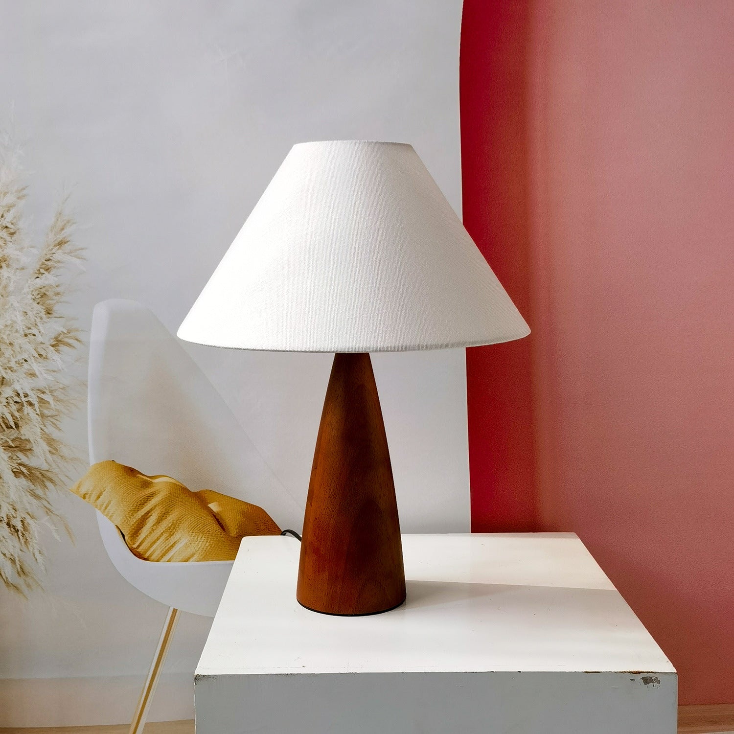 Solid Wood Table Lamp with Classic Charm