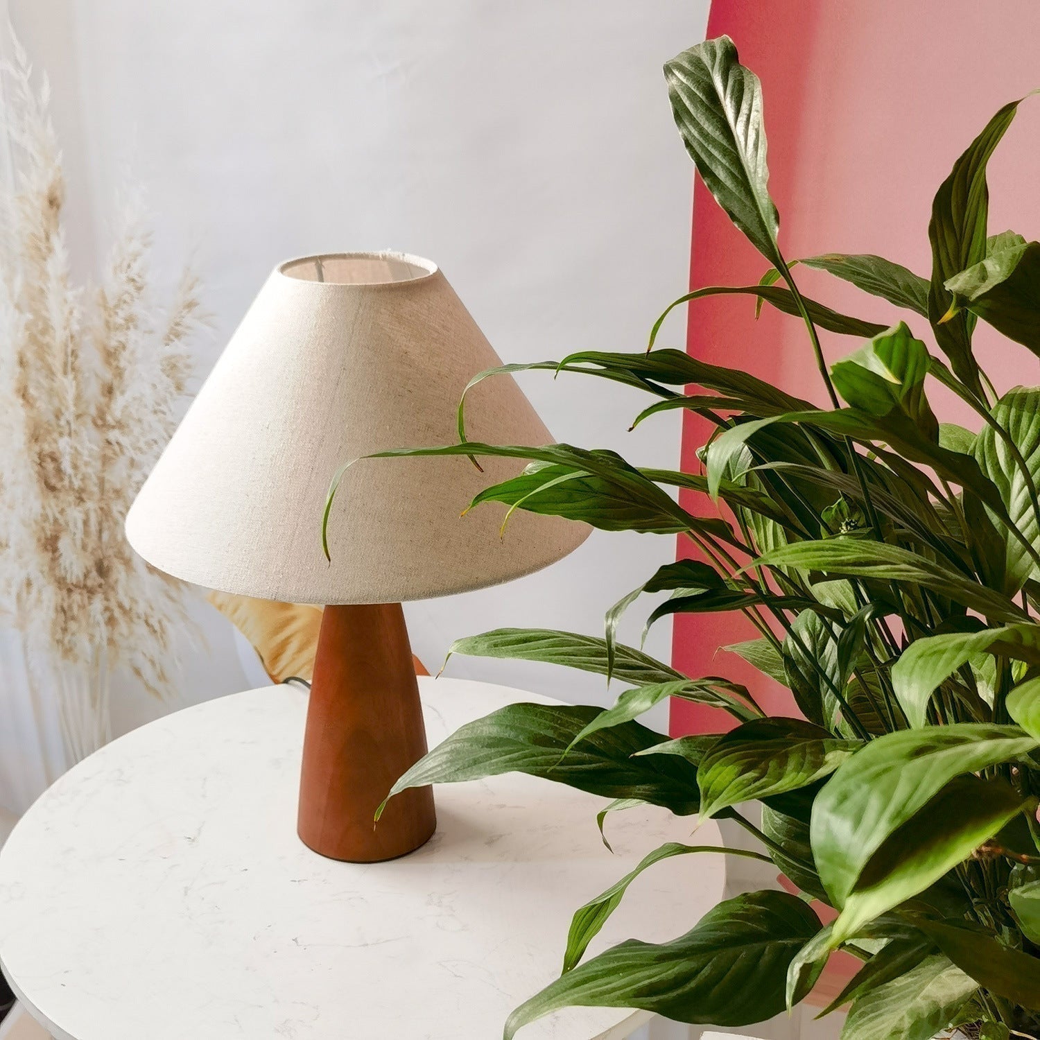 Solid Wood Table Lamp with Classic Charm